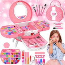 Kit de maquiagem MINIFUN para meninas de 3 a 12 anos com 66 peças laváveis