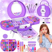 Kit de maquiagem MINIFUN para meninas de 3 a 12 anos com 66 peças laváveis