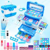 Kit de maquiagem Mrabbitoo Frozen 57 unidades para meninas de 4 anos ou mais com bolsa