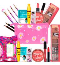 Kit De Maquiagem Paleta De Sombra Batom Blush Rímel
