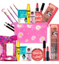 Kit De Maquiagem Paleta De Sombra Batom Blush Rímel Kit De Maquiagem Paleta De Sombra Batom Blush Rímel