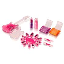Kit De Maquiagem Paleta De Sombras Gloss Batom e Unha Postiça Cria Make Brinquedo Menina Fenzza My