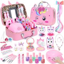 Kit de maquiagem PERRYHOME Kids para meninas de 3 a 12 anos com esmalte Kit de maquiagem PERRYHOME Kids para meninas de 3 a 12 anos com esmalte