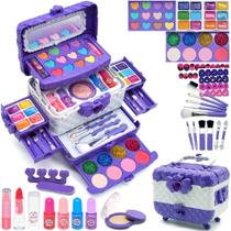 Kit de maquiagem ROKKES Kids para meninas de 4 a 10 anos, não tóxico Kit de maquiagem ROKKES Kids para meninas de 4 a 10 anos, não tóxico