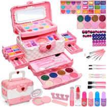 Kit de maquiagem ROKKES para meninas de 3 a 12 anos - 57 peças Kit de maquiagem ROKKES para meninas de 3 a 12 anos - 57 peças