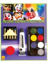 Kit de maquiagem Rubies Deluxe Clown com paleta de 8 cores e nariz Kit de maquiagem Rubies Deluxe Clown com paleta de 8 cores e nariz