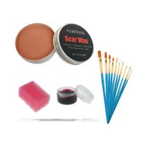 Kit De Maquiagem Sfx De 12 Cores Para Pintura Corporal Facial Halloween Ferida Cicatriz Cera