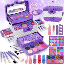 Kit de maquiagem Teensymic Kids lavável com conjunto de maquiagem 54 unidades roxo Kit de maquiagem Teensymic Kids lavável com conjunto de maquiagem 54 unidades roxo