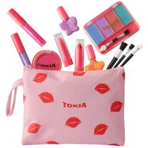 Kit de maquiagem TOKIA para crianças e meninas, lavável com bolsa de cosméticos