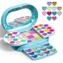 Kit de maquiagem Tomons Kids Princess lavável com espelho de 3 a 10 anos