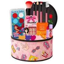 Kit De Maquiagem Top Infantil Para Crianças Maleta Rosa Linda