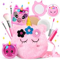 Kit de maquiagem ULOVEME Kids lavável para meninas de 4 a 6 anos com bolsa de moedas