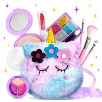 Kit de maquiagem ULOVEME Kids lavável para meninas de 4 a 6 anos com bolsa de moedas Kit de maquiagem ULOVEME Kids lavável para meninas de 4 a 6 anos com bolsa de moedas