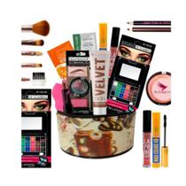 Kit De Maquiagens E Pincéis Completo Maleta Pele Clara