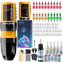 Kit de máquina de tatuagem POSEIDON Cordless Rotary com agulhas e tinta