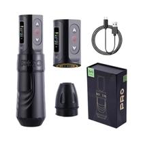 Kit De Máquina De Tatuagem Sem Fio Com Display LCD Caneta Rotativa Alimentada Por Bateria Conjunto
