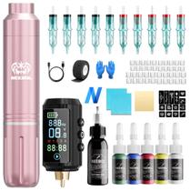 Kit de Máquina de Tatuagem Sem Fio Neebol com Bateria de 1600mAh e Tinta