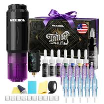 Kit de Máquina de Tatuagem Sem Fio Neebol com Bateria de 1600mAh e Tintas