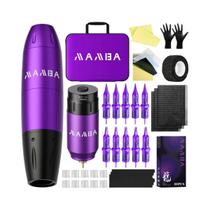 Kit De Máquina De Tatuagem Sem Fio Rotativa Com Agulha, Fonte De Alimentação E Caneta Para Tatuagem