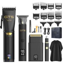 Kit de Máquinas de Cortar Cabelo GTS PRO 4 em 1 sem Fio com Display LED Kit de Máquinas de Cortar Cabelo GTS PRO 4 em 1 sem Fio com Display LED