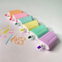 Kit de marca texto escolar picolé fofo divertido conjunto tons pastéis - Filó Modas
