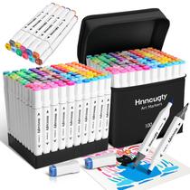 Kit de Marcadores Hnncugty 100 Cores Dupla Ponta à Base de Álcool para Arte