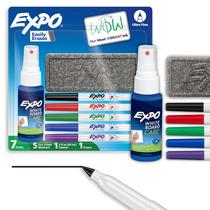 Kit de marcadores para apagar a seco EXPO Ultra Fine Tip, 7 unidades e mais borracha Kit de marcadores para apagar a seco EXPO Ultra Fine Tip, 7 unidades e mais borracha