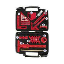 Kit De Marcenaria 10 Peças: Régua De Alumínio, Buscador De Centro, Compasso E Medidor De Altura Com Kit De Marcenaria 10 Peças: Régua De Alumínio, Buscador De Centro, Compasso E Medidor De Altura Com