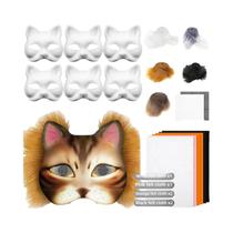Kit De Máscara De Feltro Para Halloween, Máscara De Cosplay Para Pintura, Máscara Therian
