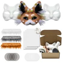 Kit de máscara de gato DIY com malha de pele e olhos para festa de Halloween