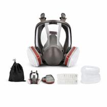 Kit de Máscara Facial Completa Reutilizável com Filtros de Cartucho Duplo Kit de Máscara Facial Completa Reutilizável com Filtros de Cartucho Duplo