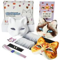 Kit de máscara Therian Cat KeMoNox pré-feltrado com pele sintética e acessórios Kit de máscara Therian Cat KeMoNox pré-feltrado com pele sintética e acessórios