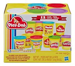 Kit De Massinha Play-doh Coleção Clássicos C/ 12 Potes Retrô