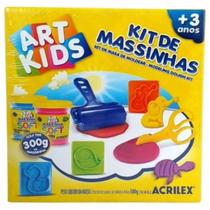 Kit De Massinhas Art Kids Acrilex 300g Moldes Rolo E Tesoura