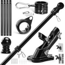 Kit de mastro de bandeira Anovo 1,5 m em aço inoxidável preto