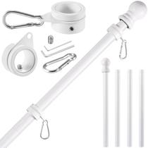 Kit de Mastro de Bandeira BONWIN 1,5 m em Aço Inoxidável Branco para Fixação na Parede