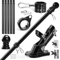 Kit de mastro para bandeira Anovo 183 cm em aço inoxidável preto