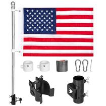 Kit de Mastro para Bandeira de Barco QURAS 48" Aço Inoxidável com Bandeira