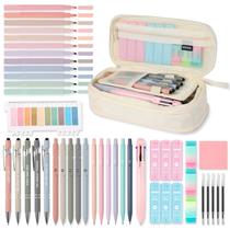 Kit de Material Escolar GUGUKUKU com 56 Peças e Estojo Bege Kit de Material Escolar GUGUKUKU com 56 Peças e Estojo Bege