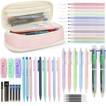 Kit de material escolar JEVONI Aesthetic com estojo e canetas