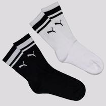 Kit de Meia Puma 2 Pares Cano Longo Heritage Branca e Preta Kit de Meia Puma 2 Pares Cano Longo Heritage Branca e Preta