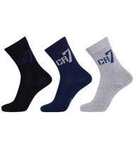 Kit de Meias Infantil CR7 Cotton Stretch com 3 Pares Tamanho:35 a 39