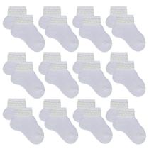 Kit de Meias para Bebê Basic Branca 12 Pares