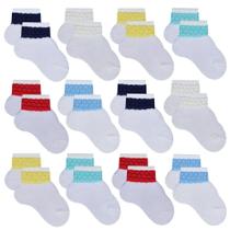 Kit de Meias para Bebê Menino Basic Colorida 12 Pares Kit de Meias para Bebê Menino Basic Colorida 12 Pares