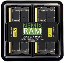 Kit de Memória NEMIX RAM 32GB DDR4 2666MHz ECC SODIMM para NAS