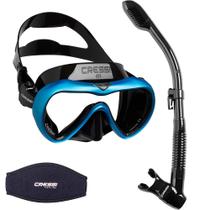 Kit de Mergulho Máscara+Respirador Cressi A1 Anti Fog + Supernova Dry + Strap