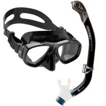 Kit de Mergulho Máscara+Respirador Cressi Focus Black Edition + Orion Dry