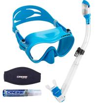 Kit de Mergulho Máscara+Respirador Cressi Frameless + Supernova Dry + Anti Fog Sea Gold + Strap