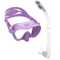 Kit de Mergulho Máscara+Respirador Cressi Frameless + Supernova Dry
