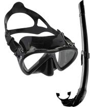 Kit de Mergulho Máscara+Respirador Cressi Lince Black + Corsica Flex